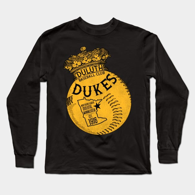 Defunct Duluth Dukes Baseball Team Long Sleeve T-Shirt by Defunctland